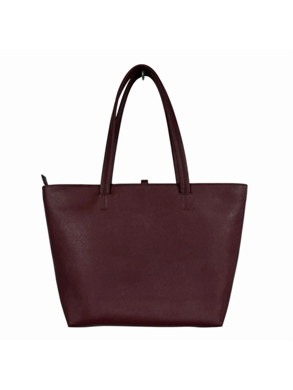 Vince Camuto Leila Tote Bag Merlot Saffiano Leather Hand Straps Women's Purse - Picture 2 of 9